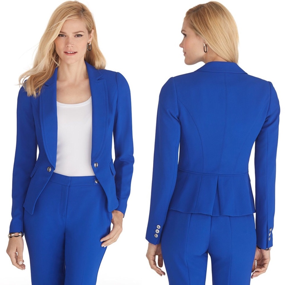 White House Black Market Royal Blue Drape Blazer